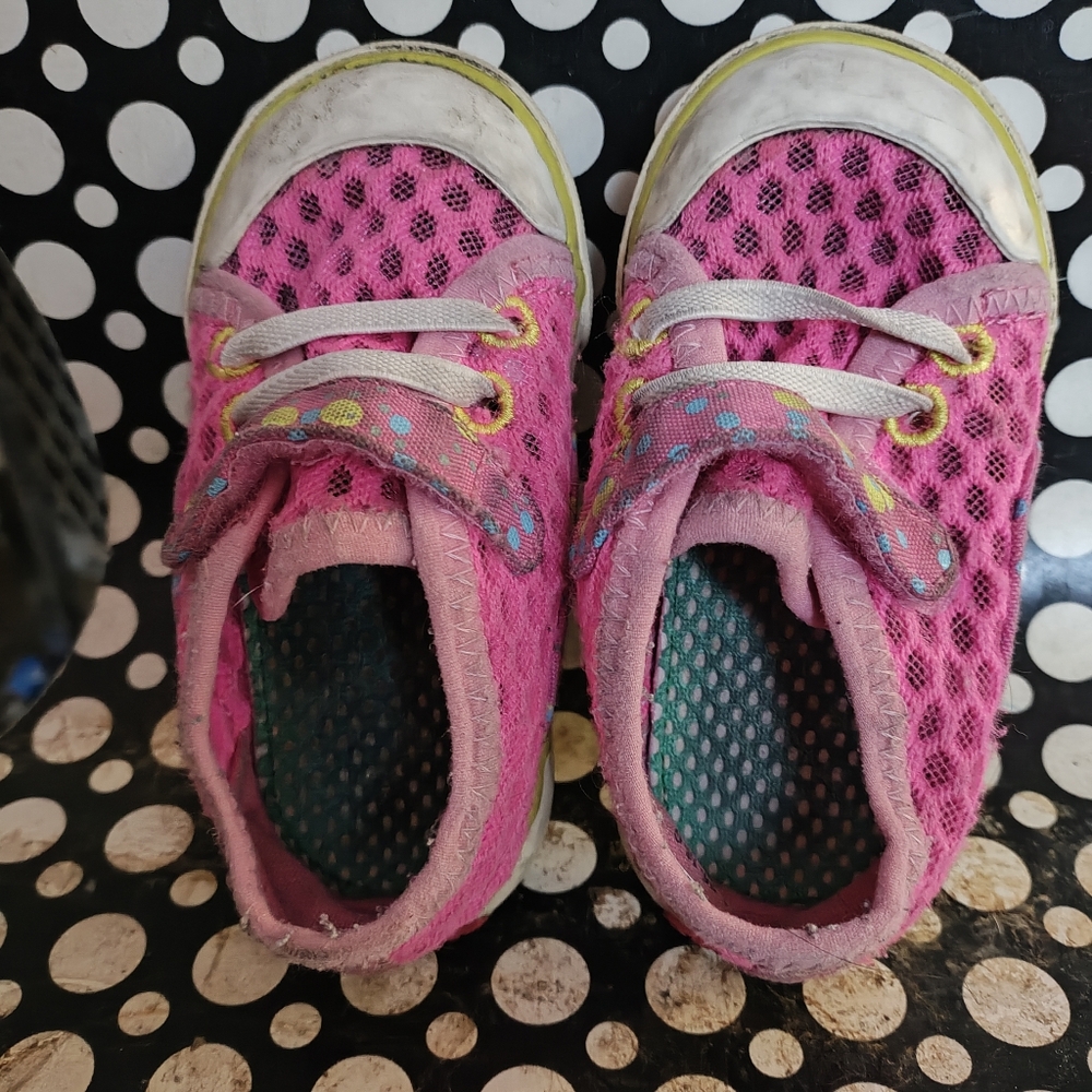 See Kai Run Pink Mesh Polka Dot Toddler Sneakers